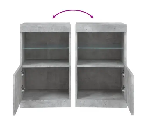 Šoninė Spintelė Su Led Lemputėmis, Betono Pilka, 41X37X67Cm