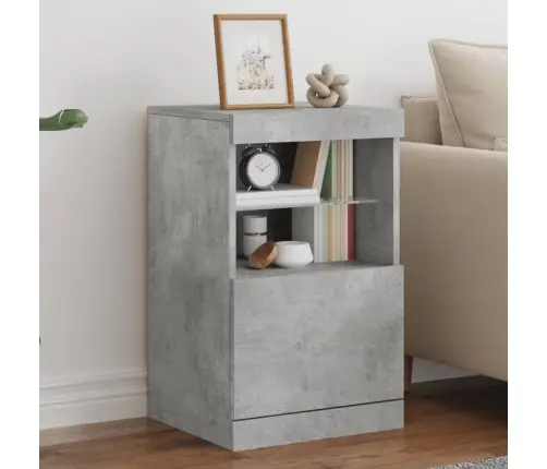 Šoninė Spintelė Su Led Lemputėmis, Betono Pilka, 41X37X67Cm
