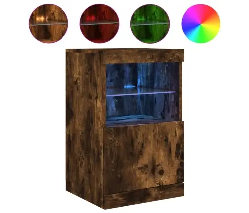 Puhvetkapp Led-Tuledega, Suitsutatud Tamm, 41 X 37 X 67 Cm