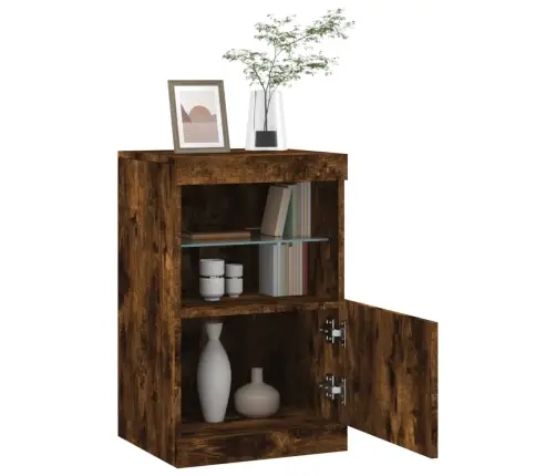 Puhvetkapp Led-Tuledega, Suitsutatud Tamm, 41 X 37 X 67 Cm