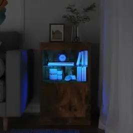 Kumode Ar Led Lampiņām, Ozolkoka Krāsa, 41X37X67 Cm Vidaxl