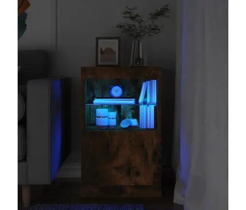 Puhvetkapp Led-Tuledega, Suitsutatud Tamm, 41 X 37 X 67 Cm