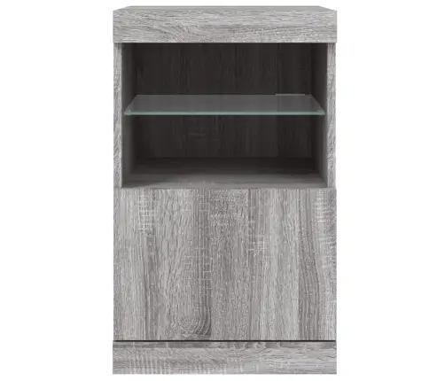 Kumode Ar Led Lampiņām, Pelēka Ozolkoka Krāsa, 41X37X67 Cm Vidaxl