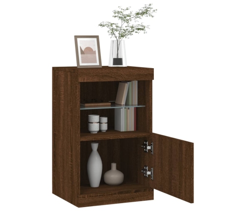 Kumode Ar Led Lampiņām, Brūna Koka Krāsa, 41X37X67 Cm Vidaxl