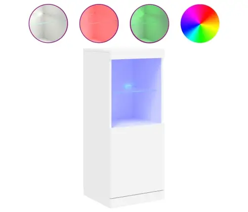 Šoninė Spintelė Su Led Lemputėmis, Baltos Spalvos, 41X37X100Cm Šoninė Spintelė Su Led Lemputėmis, Baltos Spalvos, 41X37X100Cm