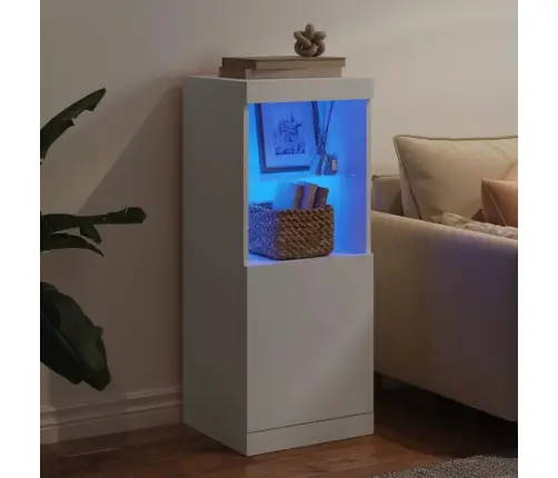 Šoninė Spintelė Su Led Lemputėmis, Baltos Spalvos, 41X37X100Cm Šoninė Spintelė Su Led Lemputėmis, Baltos Spalvos, 41X37X100Cm