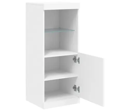 Šoninė Spintelė Su Led Lemputėmis, Baltos Spalvos, 41X37X100Cm Šoninė Spintelė Su Led Lemputėmis, Baltos Spalvos, 41X37X100Cm