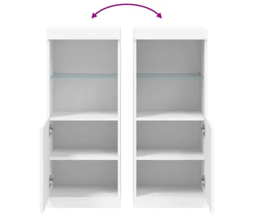 Šoninė Spintelė Su Led Lemputėmis, Baltos Spalvos, 41X37X100Cm Šoninė Spintelė Su Led Lemputėmis, Baltos Spalvos, 41X37X100Cm