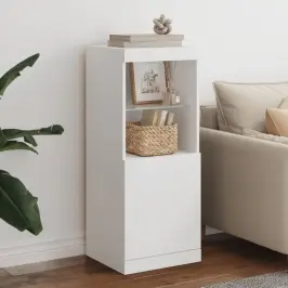 Kumode Ar Led Lampiņām, Balta, 41X37X100 Cm Vidaxl