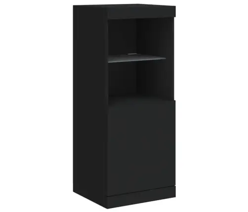 Kumode Ar Led Lampiņām, Melna, 41X37X100 Cm Vidaxl