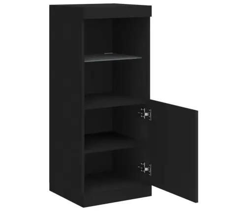 Kumode Ar Led Lampiņām, Melna, 41X37X100 Cm Vidaxl