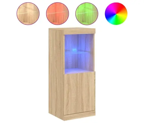 Kumode Ar Led Lampiņām, Ozolkoka Krāsa, 41X37X100 Cm Vidaxl