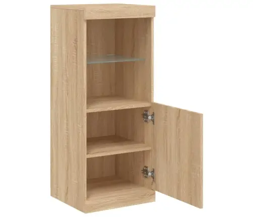 Kumode Ar Led Lampiņām, Ozolkoka Krāsa, 41X37X100 Cm Vidaxl