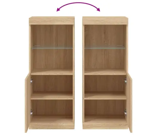 Kumode Ar Led Lampiņām, Ozolkoka Krāsa, 41X37X100 Cm Vidaxl