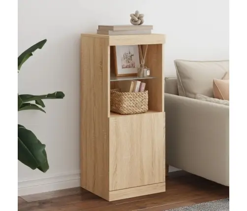 Kumode Ar Led Lampiņām, Ozolkoka Krāsa, 41X37X100 Cm Vidaxl