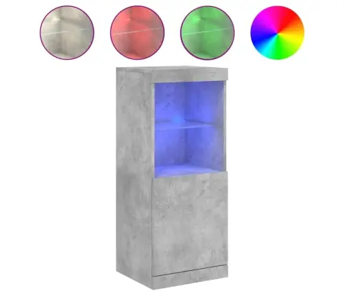 Kumode Ar Led Lampiņām, Betona Pelēka, 41X37X100 Cm Vidaxl