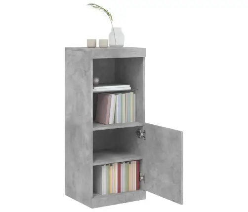 Kumode Ar Led Lampiņām, Betona Pelēka, 41X37X100 Cm Vidaxl