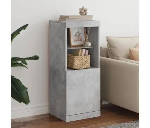 Kumode Ar Led Lampiņām, Betona Pelēka, 41X37X100 Cm Vidaxl