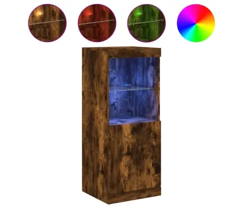 Kumode Ar Led Lampiņām, Ozolkoka Krāsa, 41X37X100 Cm Vidaxl
