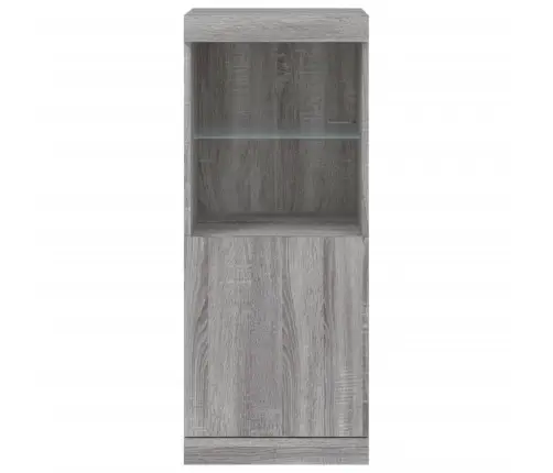 Kumode Ar Led Lampiņām, Pelēka Ozolkoka Krāsa, 41X37X100 Cm Vidaxl