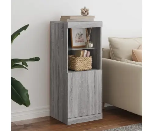 Kumode Ar Led Lampiņām, Pelēka Ozolkoka Krāsa, 41X37X100 Cm Vidaxl