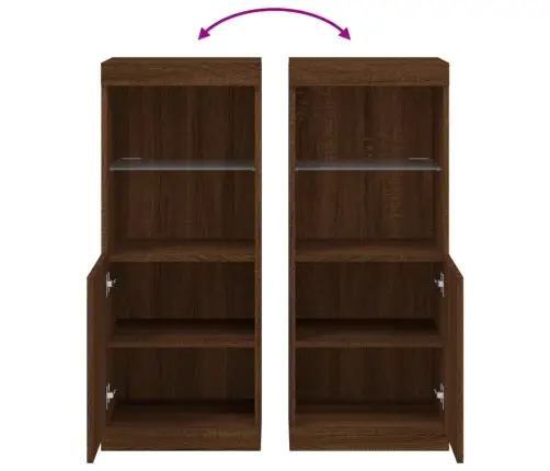 Kumode Ar Led Lampiņām, Brūna Koka Krāsa, 41X37X100 Cm Vidaxl