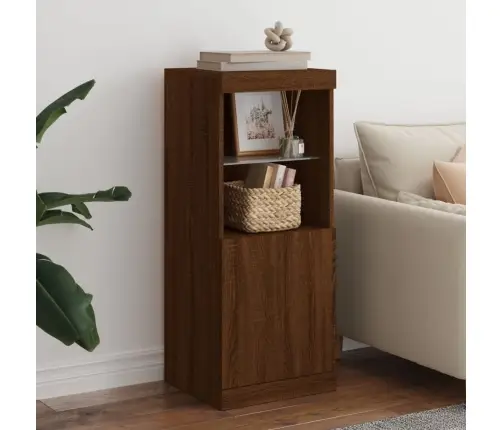 Kumode Ar Led Lampiņām, Brūna Koka Krāsa, 41X37X100 Cm Vidaxl