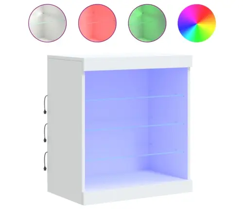 Kumode Ar Led Lampiņām, Balta, 60,5X37X67 Cm Vidaxl Kumode Ar Led Lampiņām, Balta, 60,5X37X67 Cm Vidaxl