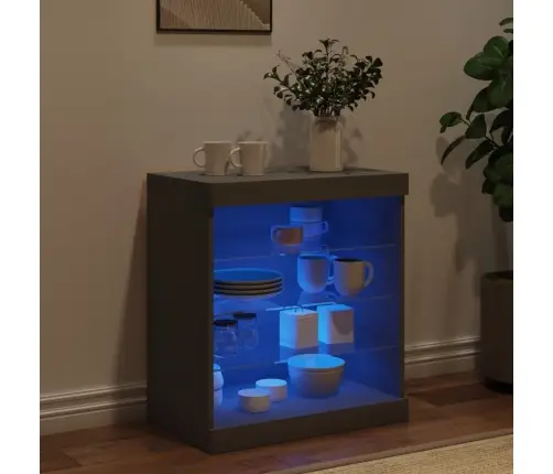 Kumode Ar Led Lampiņām, Melna, 60,5X37X67 Cm Vidaxl