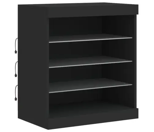 Kumode Ar Led Lampiņām, Melna, 60,5X37X67 Cm Vidaxl