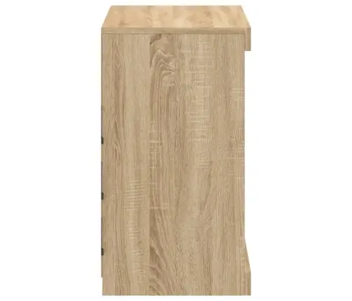 Kumode Ar Led Lampiņām, Ozolkoka Krāsa, 60,5X37X67 Cm Vidaxl