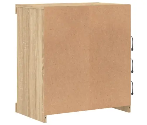 Kumode Ar Led Lampiņām, Ozolkoka Krāsa, 60,5X37X67 Cm Vidaxl