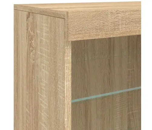 Kumode Ar Led Lampiņām, Ozolkoka Krāsa, 60,5X37X67 Cm Vidaxl