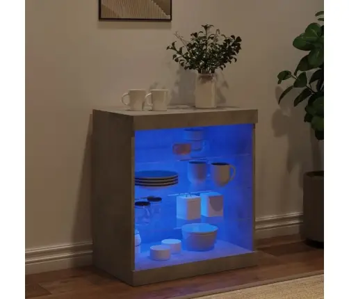 Kumode Ar Led Lampiņām, Betona Pelēka, 60,5X37X67 Cm Vidaxl