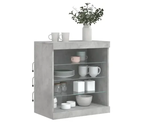 Kumode Ar Led Lampiņām, Betona Pelēka, 60,5X37X67 Cm Vidaxl