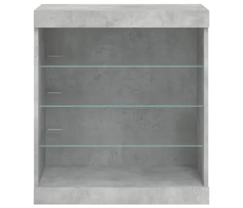 Kumode Ar Led Lampiņām, Betona Pelēka, 60,5X37X67 Cm Vidaxl