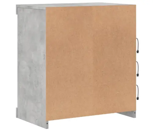 Kumode Ar Led Lampiņām, Betona Pelēka, 60,5X37X67 Cm Vidaxl