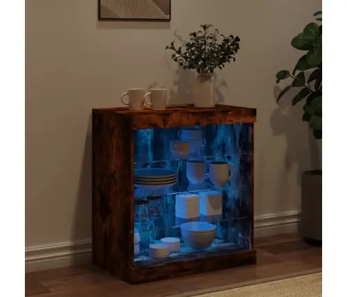 Kumode Ar Led Lampiņām, Ozolkoka Krāsa, 60,5X37X67 Cm Vidaxl