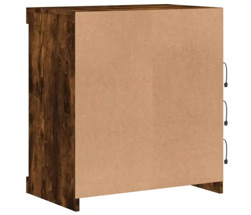 Kumode Ar Led Lampiņām, Ozolkoka Krāsa, 60,5X37X67 Cm Vidaxl