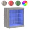 Kumode Ar Led Lampiņām, Pelēka Ozolkoka Krāsa, 60,5X37X67 Cm Vidaxl