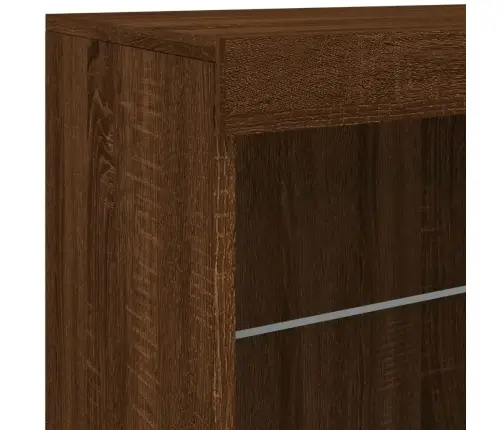 Puhvetkapp Led-Tuledega, Pruun Tamm, 60,5 X 37 X 67 Cm