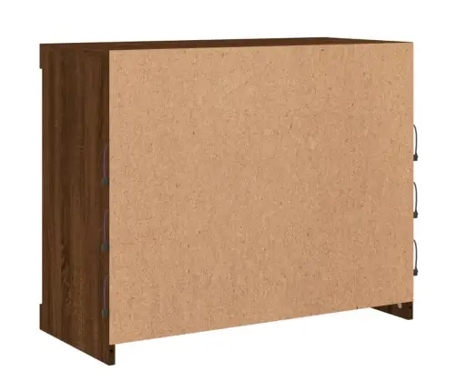 Kumode Ar Led Lampiņām, Brūna Koka Krāsa, 81X37X67 Cm Vidaxl