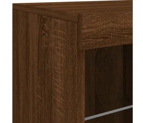 Kumode Ar Led Lampiņām, Brūna Koka Krāsa, 81X37X67 Cm Vidaxl