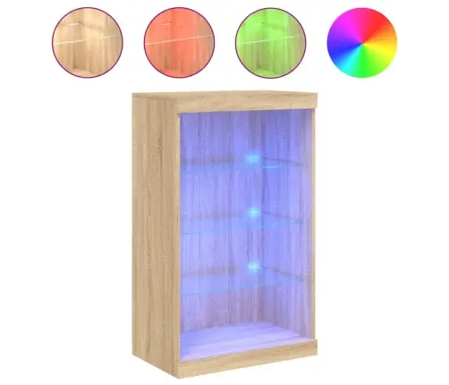 Šoninė Spintelė Su Led Lemputėmis, Ąžuolo, 60,5X37X100Cm