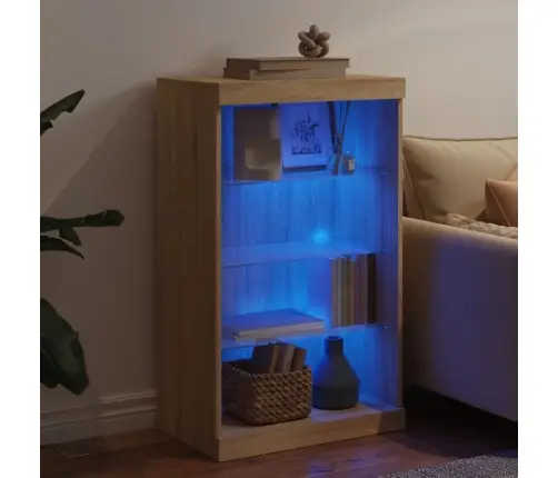 Šoninė Spintelė Su Led Lemputėmis, Ąžuolo, 60,5X37X100Cm