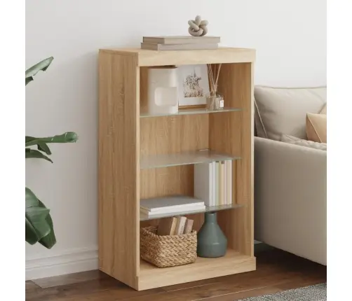 Šoninė Spintelė Su Led Lemputėmis, Ąžuolo, 60,5X37X100Cm