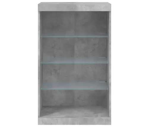 Kumode Ar Led Lampiņām, Betona Pelēka, 60,5X37X100 Cm Vidaxl