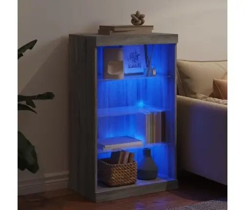 Kumode Ar Led Lampiņām, Pelēka Ozolkoka Krāsa, 60,5X37X100 Cm Vidaxl Kumode Ar Led Lampiņām, Pelēka Ozolkoka Krāsa, 60,5X37X100 Cm Vidaxl