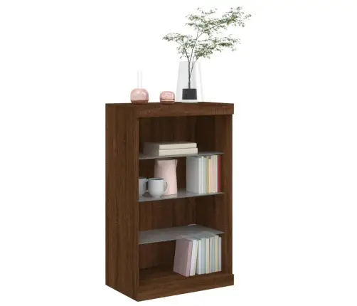 Šoninė Spintelė Su Led Lemputėmis, Ruda Ąžuolo, 60,5X37X100Cm