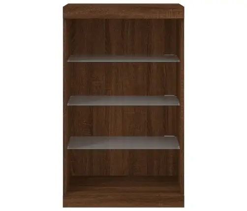 Šoninė Spintelė Su Led Lemputėmis, Ruda Ąžuolo, 60,5X37X100Cm